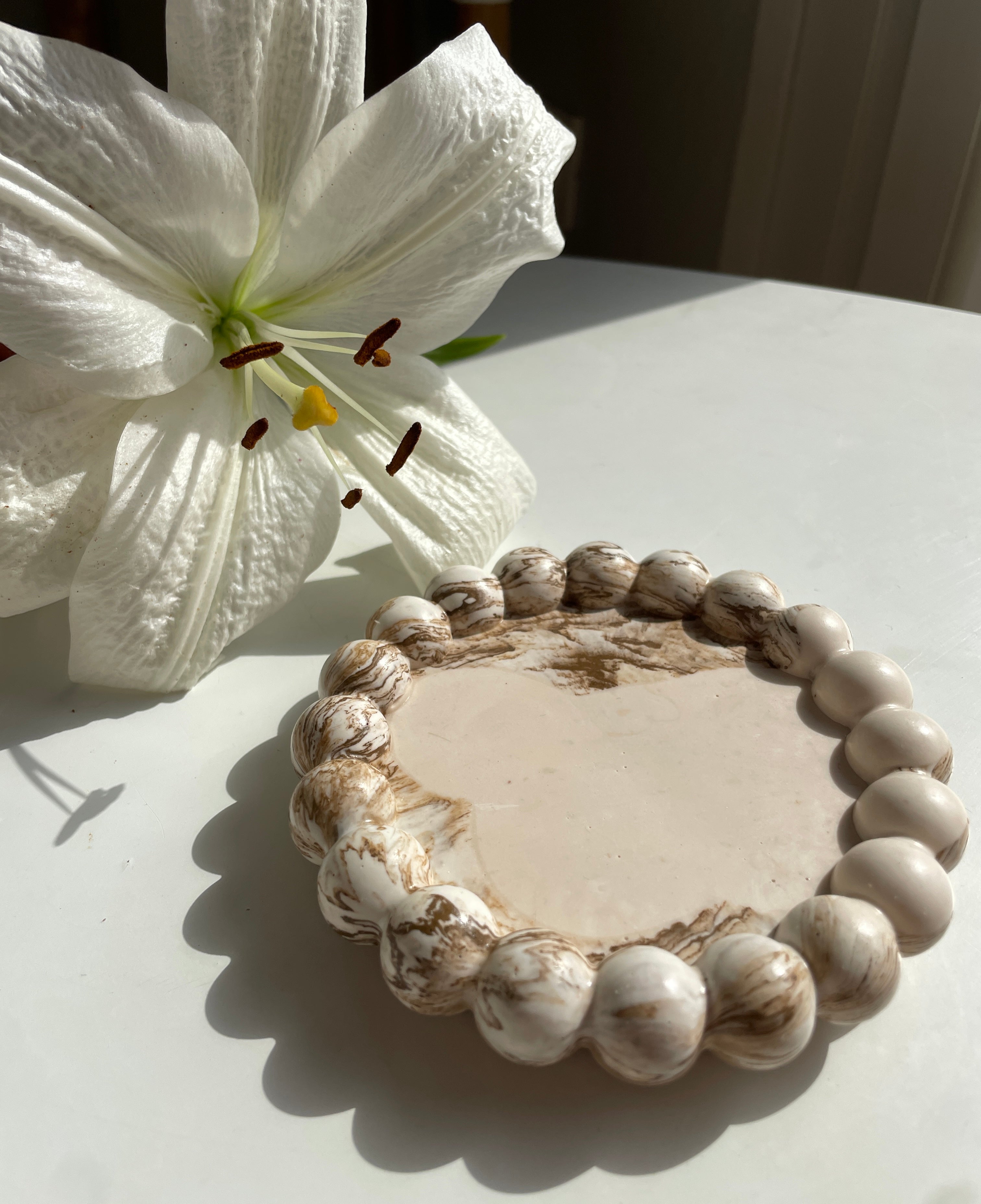 Vide poche BUBBLE beige et marron