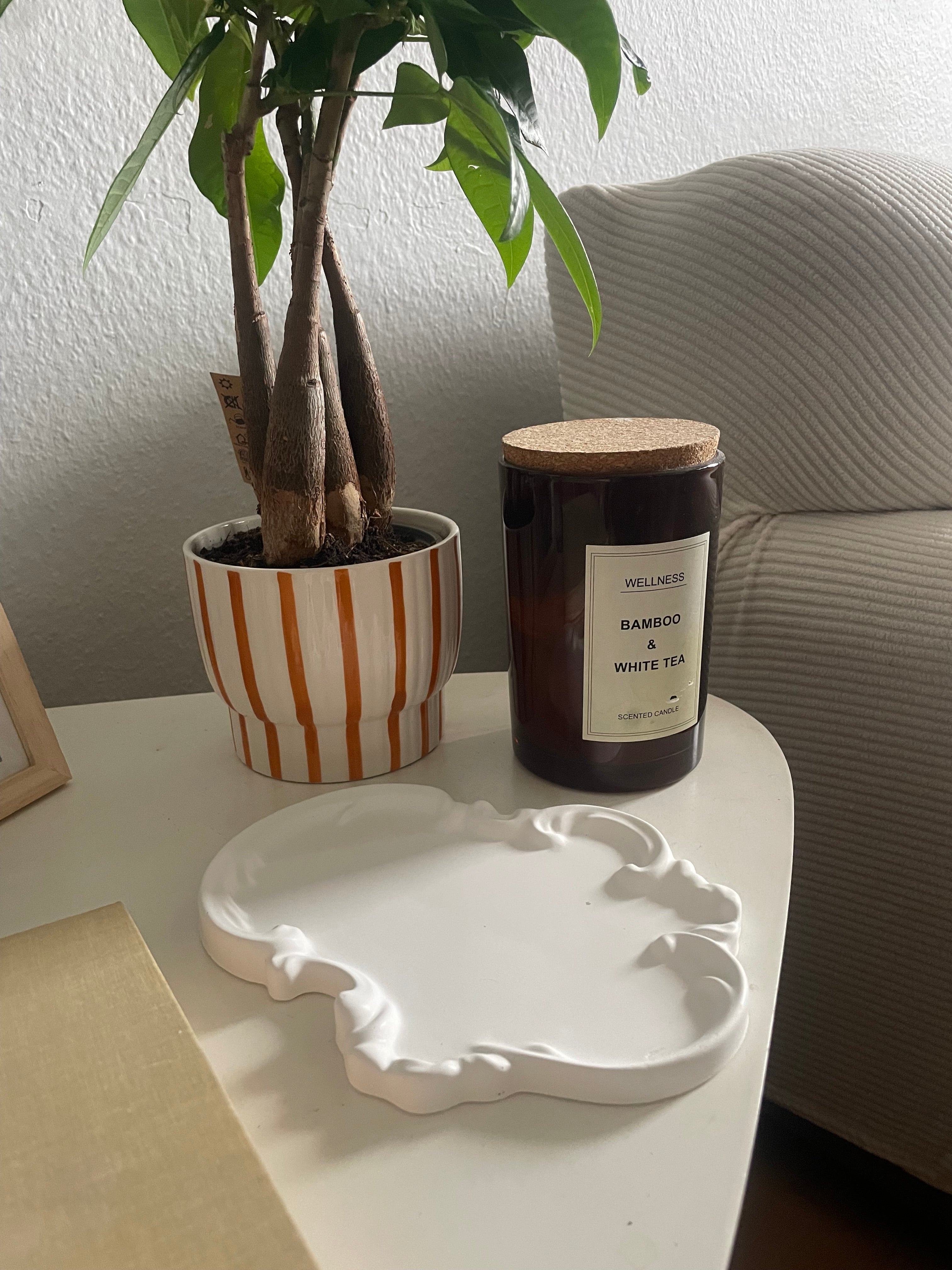 Plateau moulures blanc