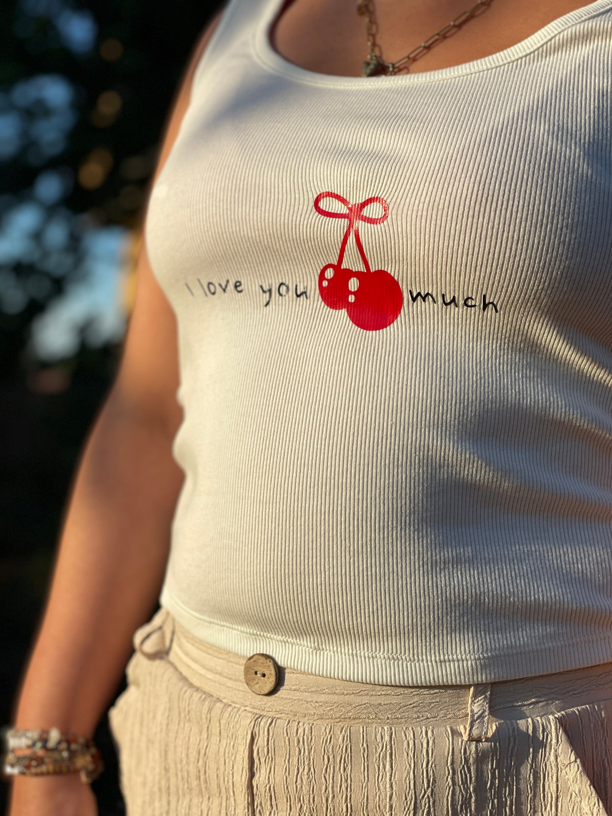 Débardeur LOVE CHERRY MUCH
