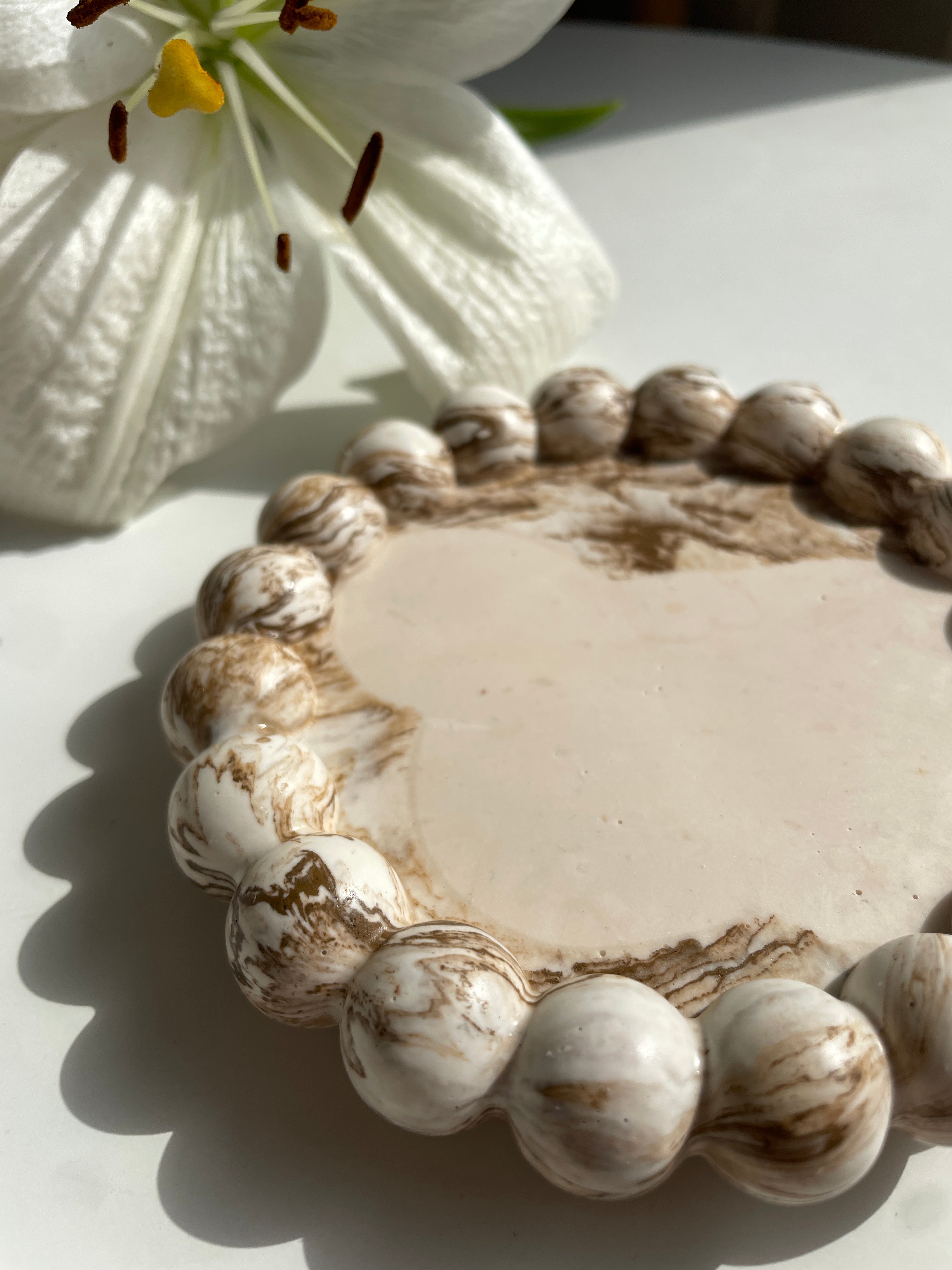 Vide poche BUBBLE beige et marron