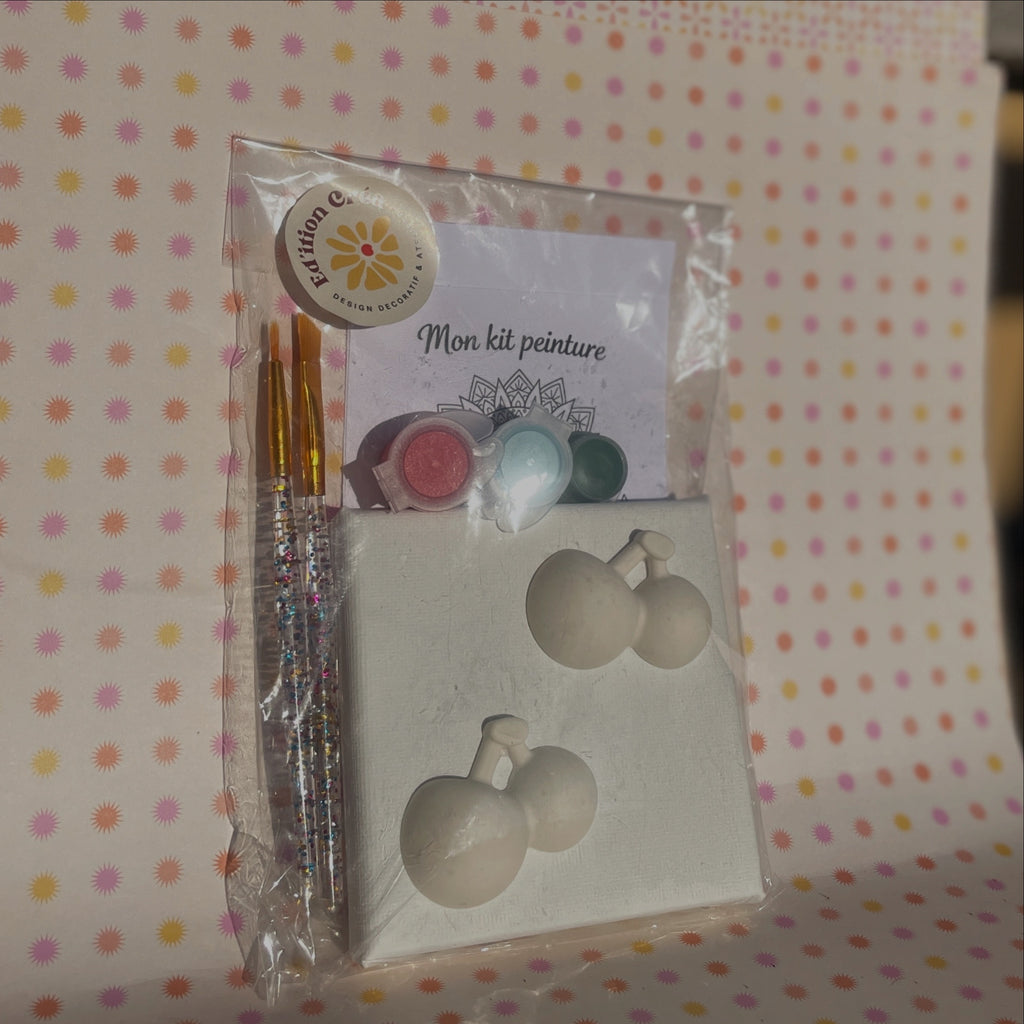 Kit peinture sur toile - cerise