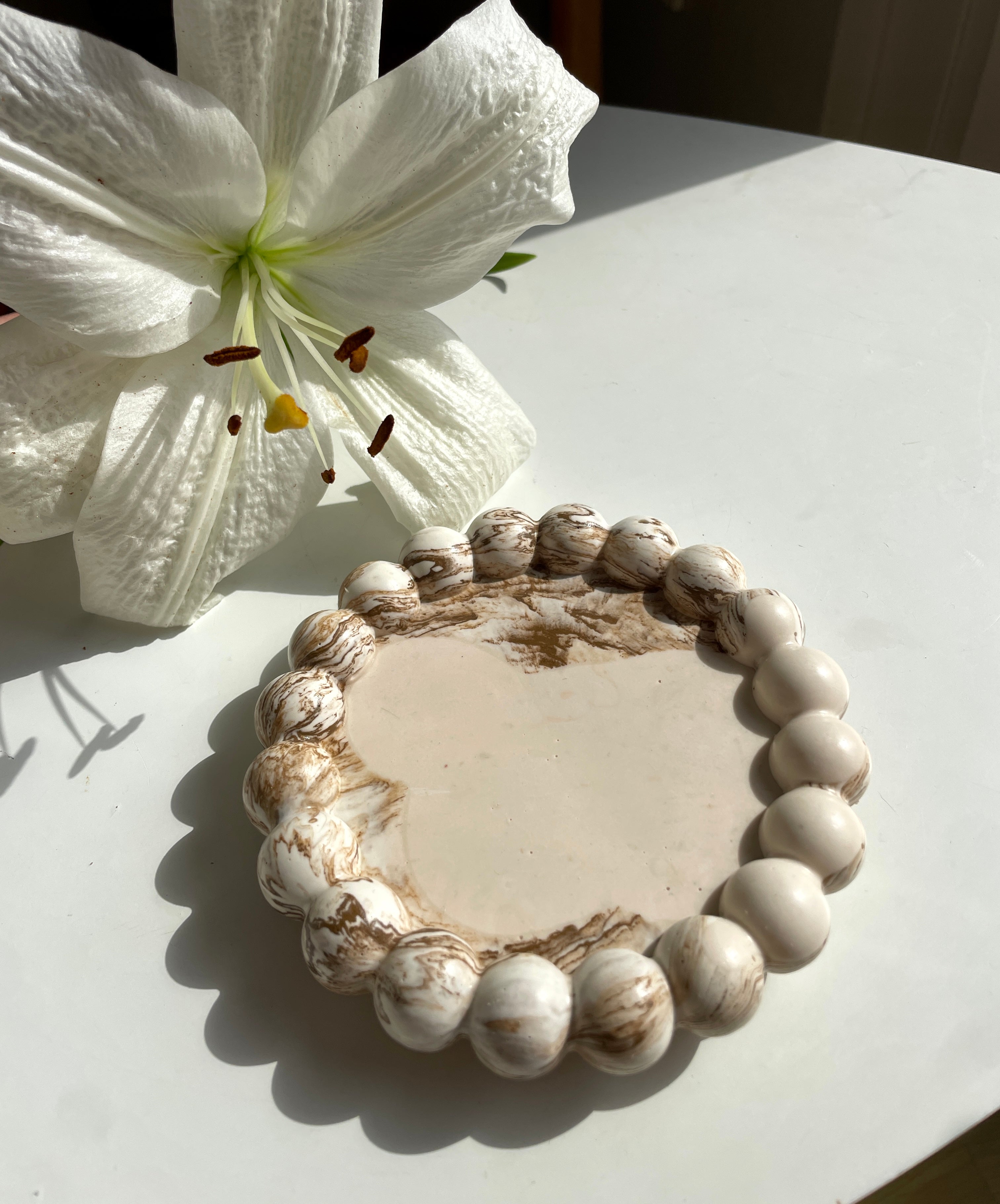 Vide poche BUBBLE beige et marron