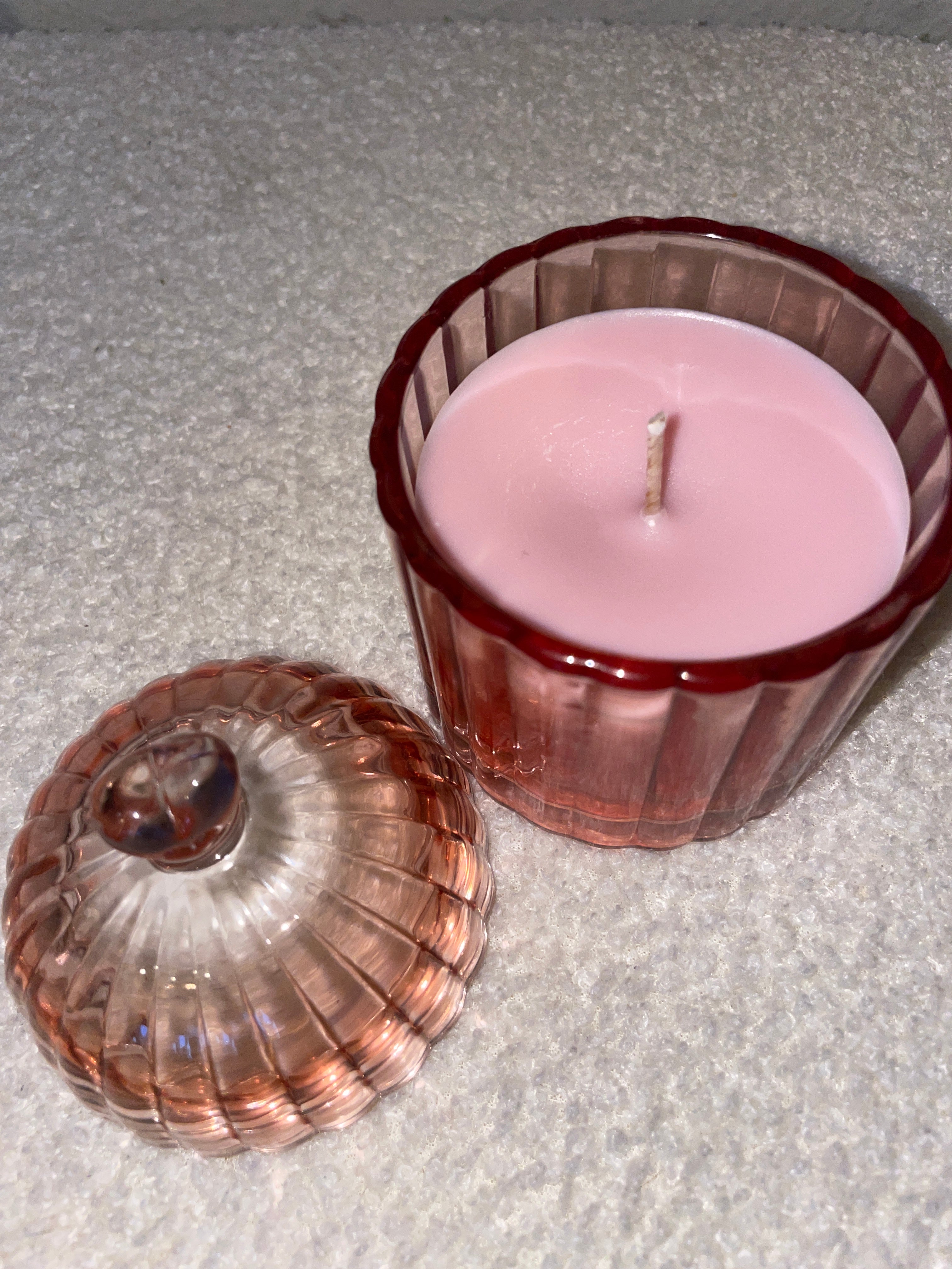 Bougie bonbonne rose