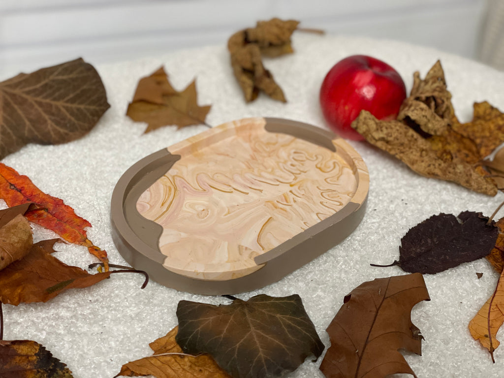 Plateau bicolore marbré