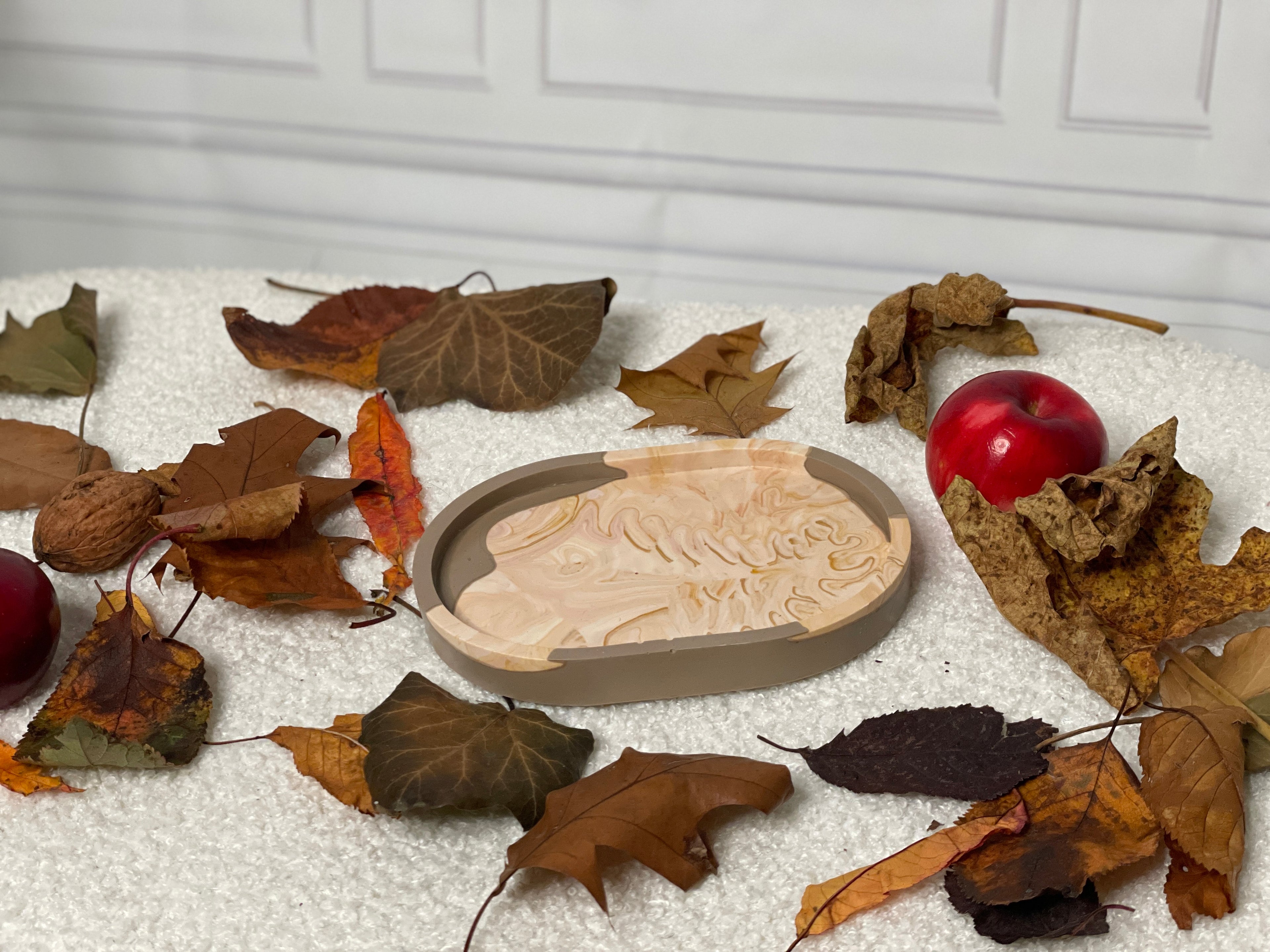 Plateau bicolore marbré