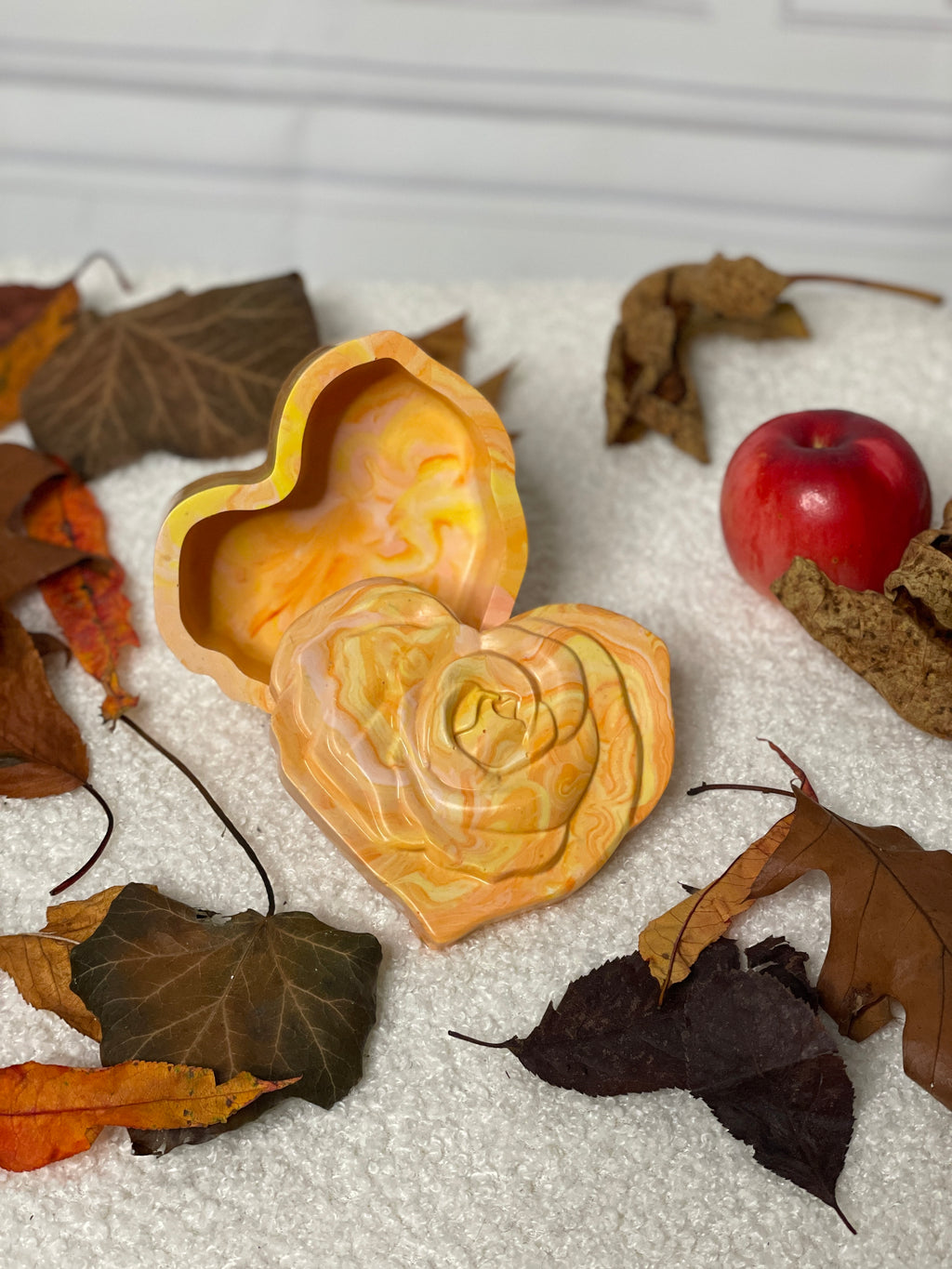 Boîte cœur en forme de rose